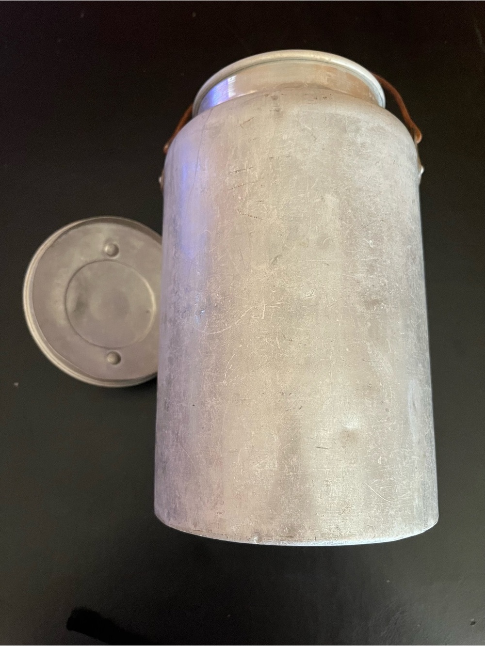 Rustic Metal Canister with Removable Lid - Silver